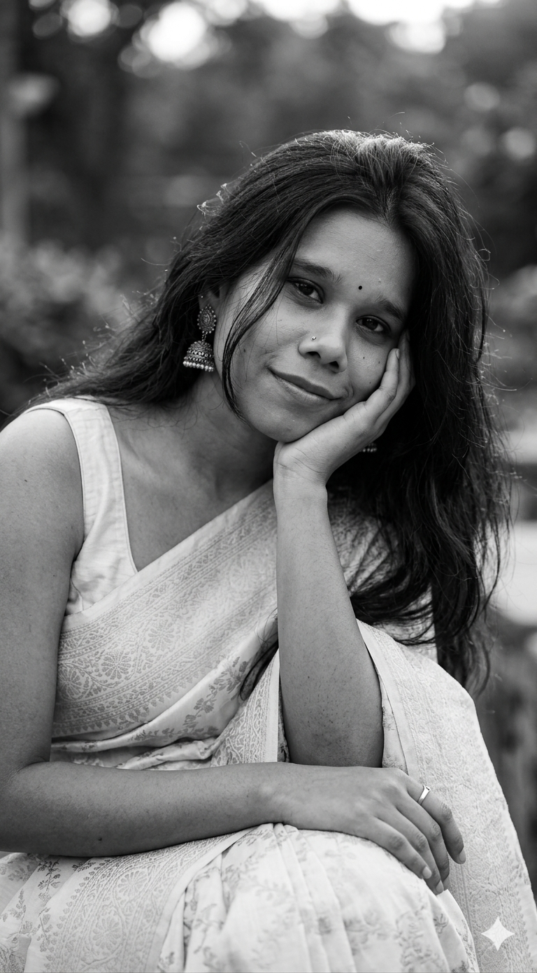 Black and white high-resolution 8K portrait