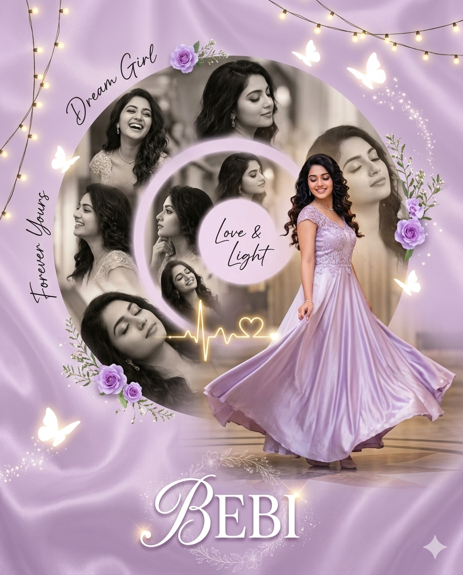 Dreamy Lavender Romantic Photo Collage