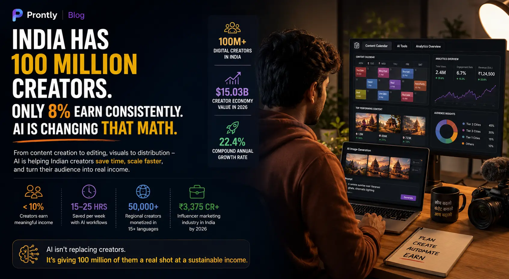 India Has 100 Million Creators. Only 8% Earn Consistently. AI Is Changing That Math.
